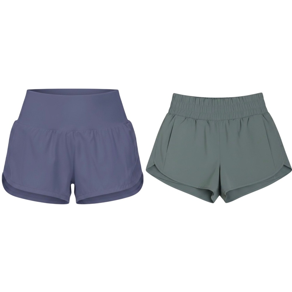 LOT OF 2, Avia Athletic Running Shorts SAGE GREEN & VIOLET Lined Pockets XXXL 22